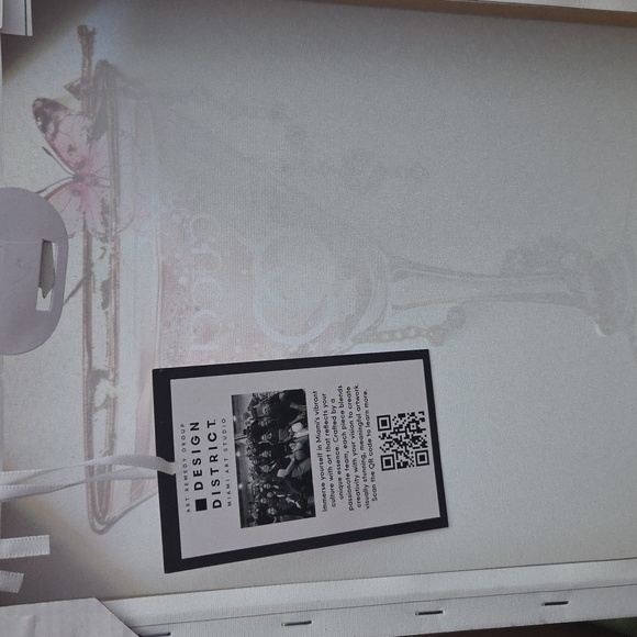 Pink Martini Glass Art with Pearls - Picture 4 of 4